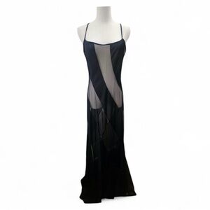 Frederick's of Hollywood Vintage Black Sheer Panel Lingerie, Medium